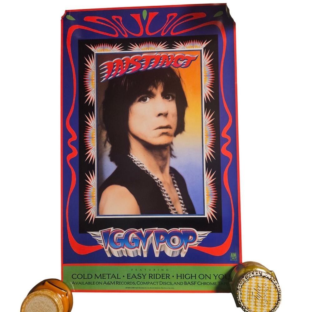 Iggy Pop Instinct Vintage 1988 Promo Album Poster Advert 17x27 A&M‎ Records Rock